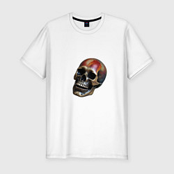 Мужская slim-футболка Железный череп
