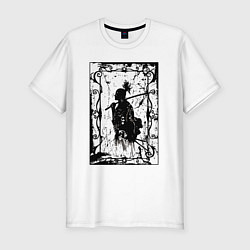Мужская slim-футболка Воин с катаной