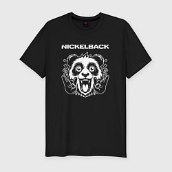 Мужская slim-футболка Nickelback rock panda