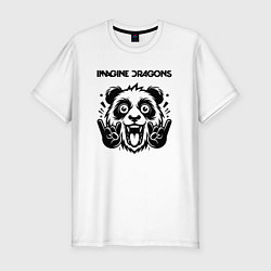 Футболка slim-fit Imagine Dragons - rock panda, цвет: белый