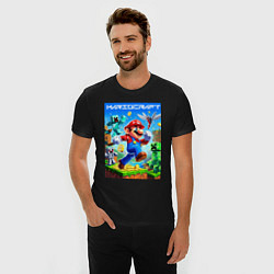 Футболка slim-fit Mario in Minecraft - ai art collaboration, цвет: черный — фото 2