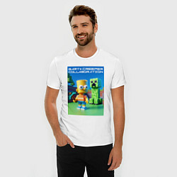 Футболка slim-fit Bart and Creeper - collaboration ai art, цвет: белый — фото 2