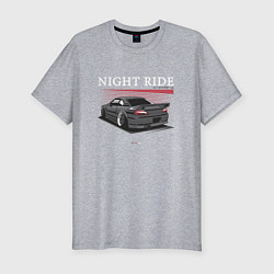 Мужская slim-футболка Nissan skyline night ride