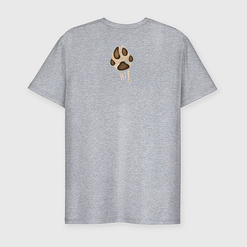 Мужская slim-футболка Лапа собаки акварелью / Меланж – фото 2