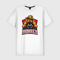 Мужская slim-футболка Monkey team