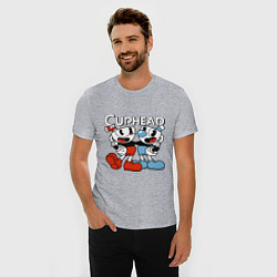 Футболка slim-fit Cuphead and Mugman, цвет: меланж — фото 2