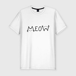 Мужская slim-футболка Мяу котики