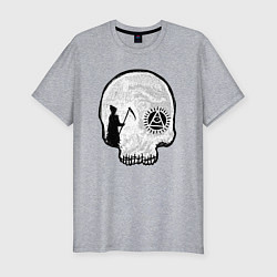 Мужская slim-футболка Смерть и иллюминаты