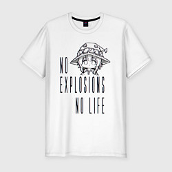 Футболка slim-fit No explosions no life, цвет: белый