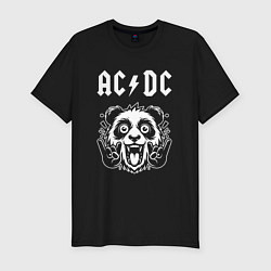 Мужская slim-футболка AC DC rock panda