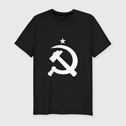 Футболка slim-fit Белый серп и молот, цвет: черный