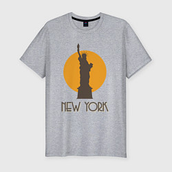 Мужская slim-футболка Город Нью-Йорк