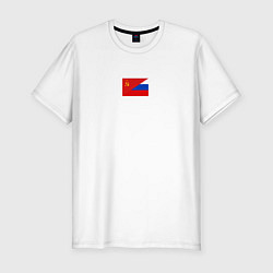 Футболка slim-fit Россия символ минимализм, цвет: белый