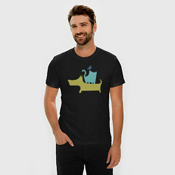 Футболка slim-fit Bird dog cat, цвет: черный — фото 2