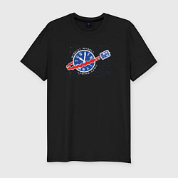Мужская slim-футболка Тардис и космос