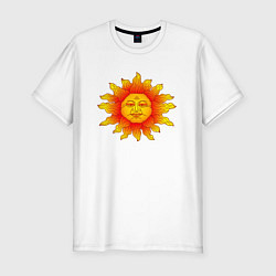 Мужская slim-футболка Огненное солнце