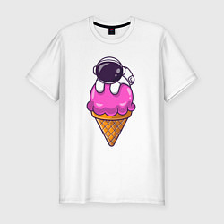 Футболка slim-fit Space ice cream, цвет: белый