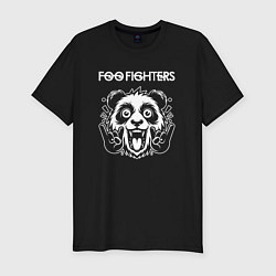 Футболка slim-fit Foo Fighters rock panda, цвет: черный