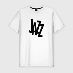 Футболка slim-fit Jazz retro in black, цвет: белый