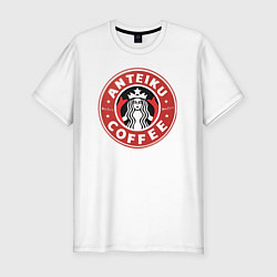 Мужская slim-футболка Токийский гуль кофе