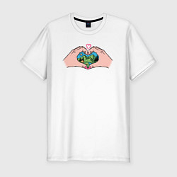 Мужская slim-футболка Любовь к природе