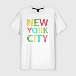 Мужская slim-футболка New York city colors