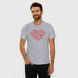 Футболка slim-fit Hearts love, цвет: меланж — фото 2