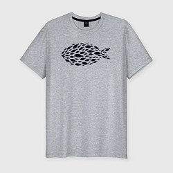 Мужская slim-футболка Рыбная рыба