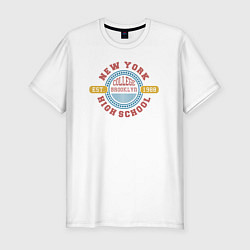 Футболка slim-fit New York high school, цвет: белый