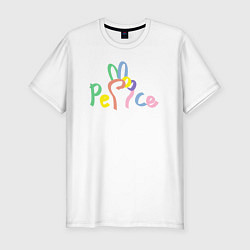 Мужская slim-футболка Peace in color