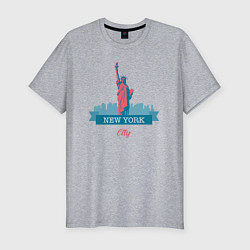 Мужская slim-футболка Статуя Свободы в Нью-Йорке