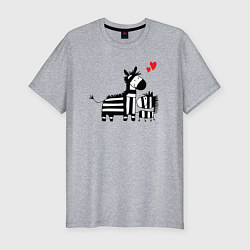 Мужская slim-футболка Zebra love