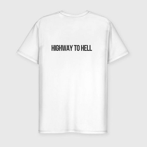 Мужская slim-футболка Highway to hell / Белый – фото 2