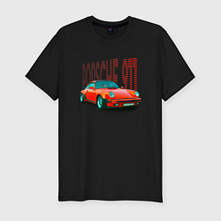 Мужская slim-футболка Немецкий автомобиль Порше 911