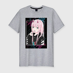 Футболка slim-fit Zero Two is darling, цвет: меланж