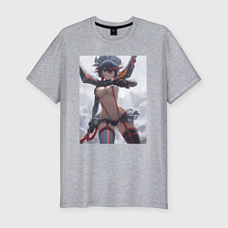Футболка slim-fit Убей или умри арт, цвет: меланж
