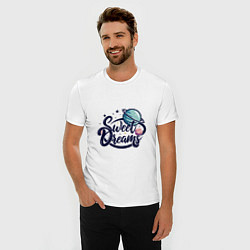 Футболка slim-fit Sweet dreams космос, цвет: белый — фото 2
