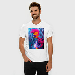 Футболка slim-fit Bart Simpson - punk, цвет: белый — фото 2
