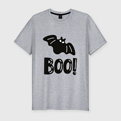 Мужская slim-футболка Черная летучая мышь: хэллоуин