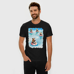 Футболка slim-fit Капибара на море, цвет: черный — фото 2