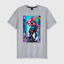 Футболка slim-fit Cyber witch - ai art fantasy, цвет: меланж