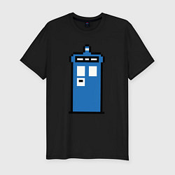 Футболка slim-fit Tardis pixels, цвет: черный