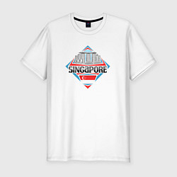 Футболка slim-fit Сингапур, цвет: белый