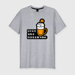 Футболка slim-fit Dont stop beerlieving, цвет: меланж