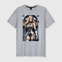 Мужская slim-футболка Cyber sexy Barbie - ai art fantasy