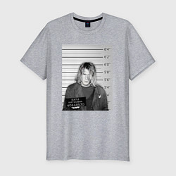 Мужская slim-футболка Курт Кобейн арестован