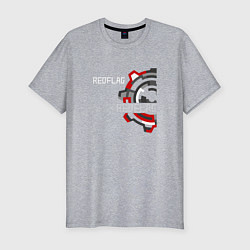Мужская slim-футболка Red Flag - Industrial logo