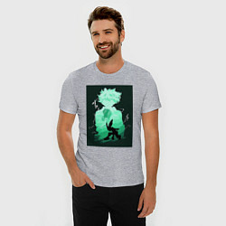 Футболка slim-fit Моя геройская академия Идзуку Мидория герой, цвет: меланж — фото 2