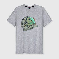 Мужская slim-футболка Череп астронавта