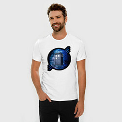 Футболка slim-fit Tardis in space, цвет: белый — фото 2
